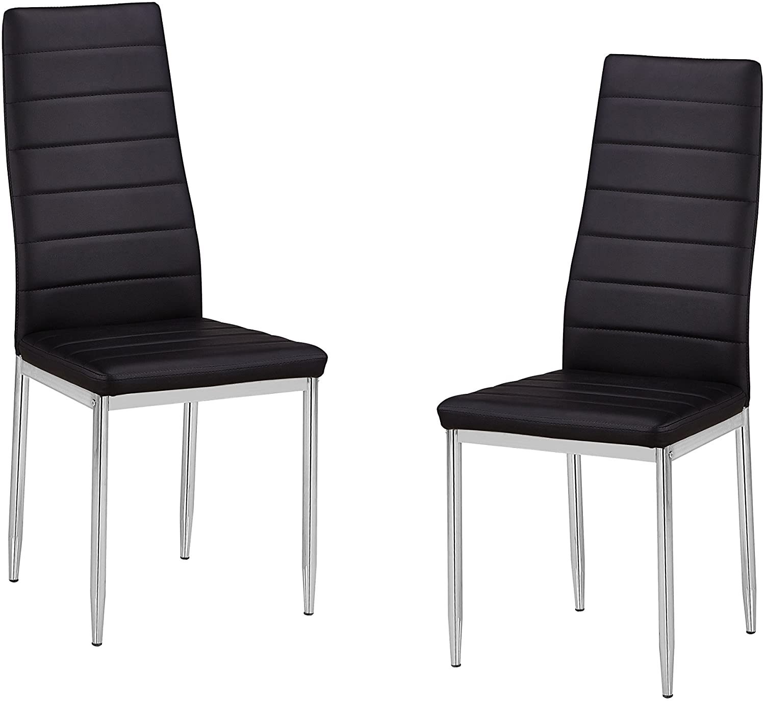 B071NY1TZD Best Master Furniture Trina Modern Living Parson Chairs, Set of 2, Black