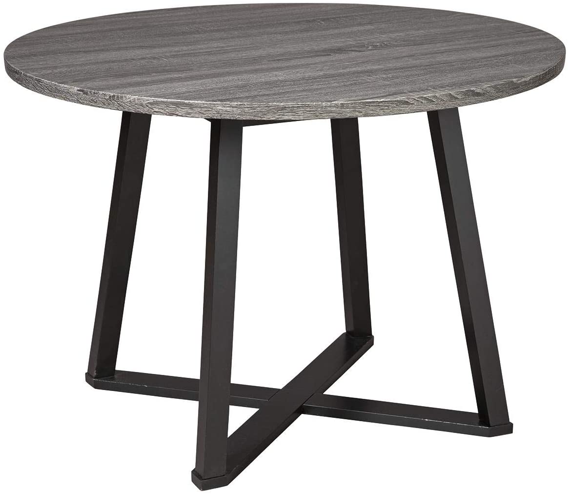 B08CZX6SQQ Signature Design by Ashley Centiar Dining Room Table, Gray/Black