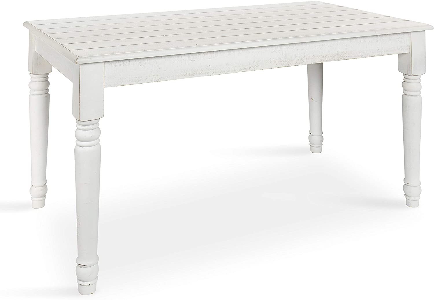 B07JN1ZCV1 Kate and Laurel Cates Rustic Farmhouse Barnboard Wood Desk/Dining Table, White