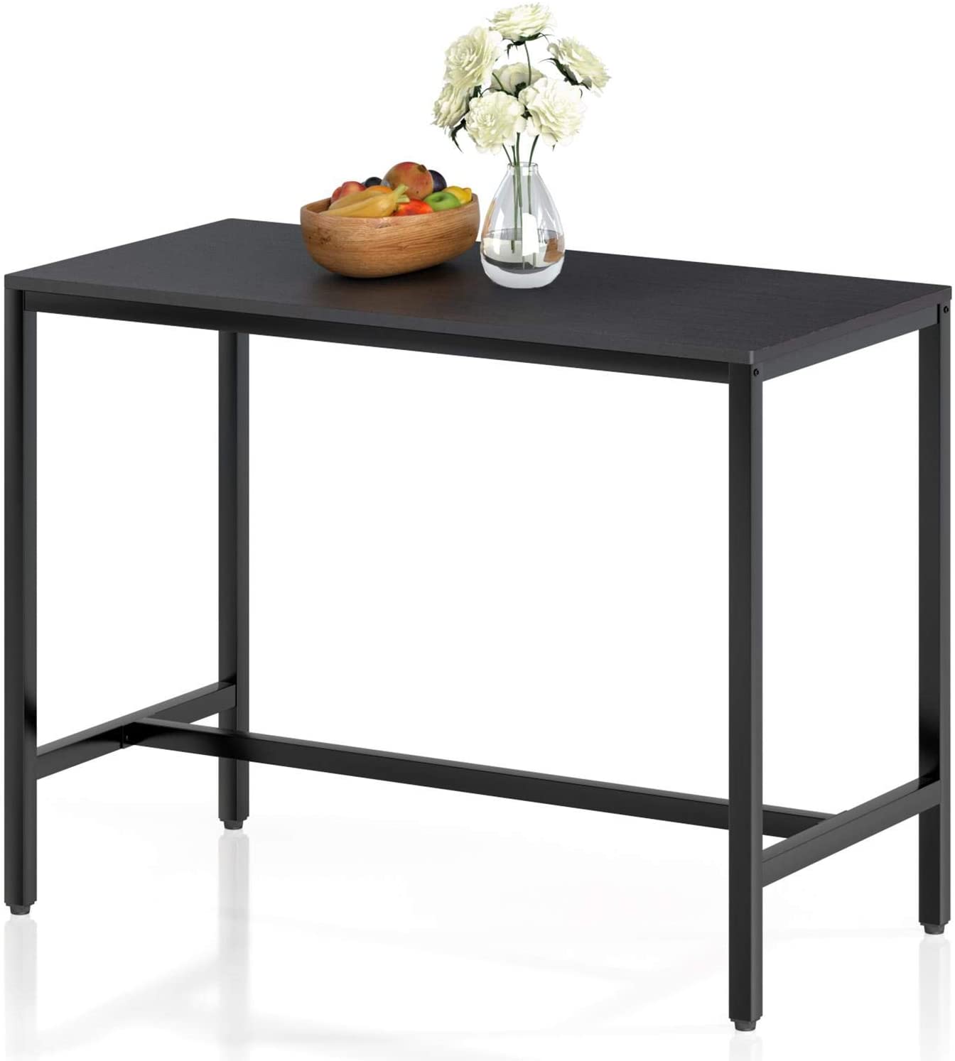 B08NJP8X79 VIPEK 35.4 Inches Counter Height Bar Table 35.4" Modern Studio Collection Dining Table with Black Metal Frameor Espresso Color Wooden Top for Bar Pub Bistro Apartment Kitchen Restaurant Small Space