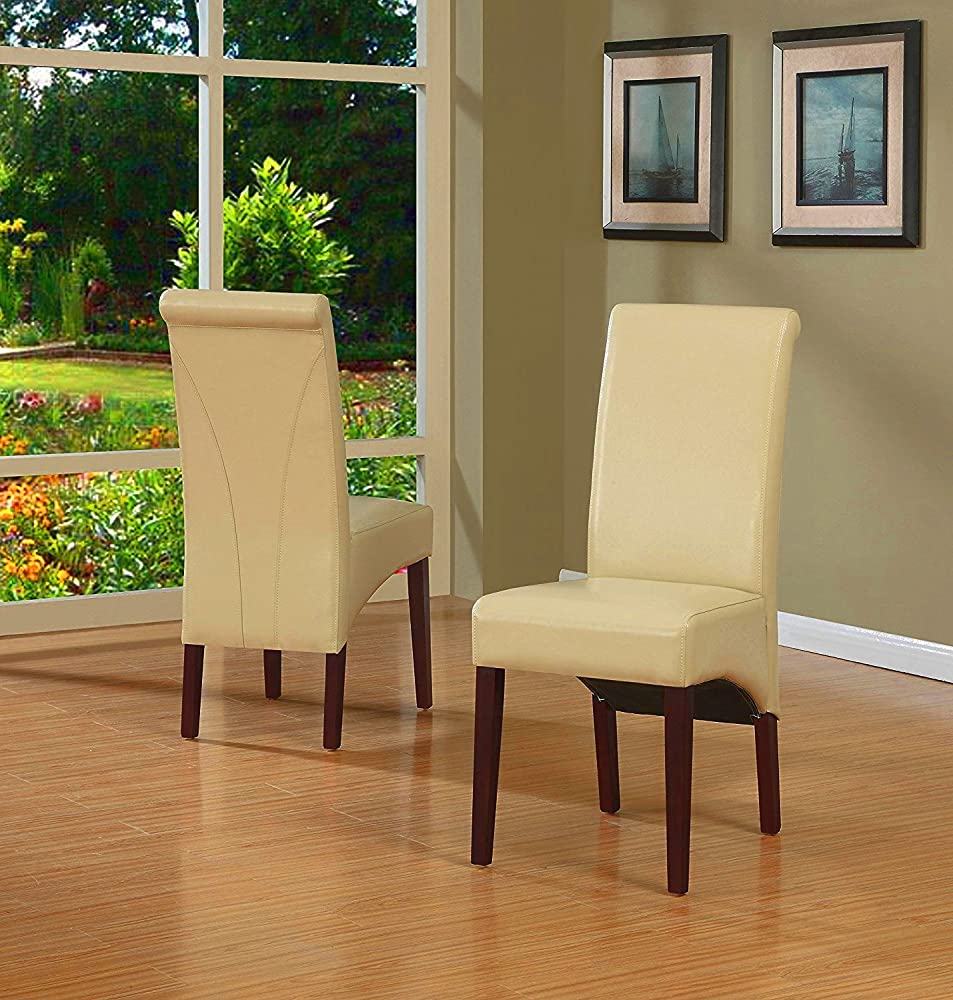 B078LDYX8M Leatherette Dining Chairs Set of 2 Solid Wood Upholstered Dining Chair Modern Contemporary Tufted Cushion Dining Room Side Chair Kitchen Living Room Furniture & eBook by BADA Shop