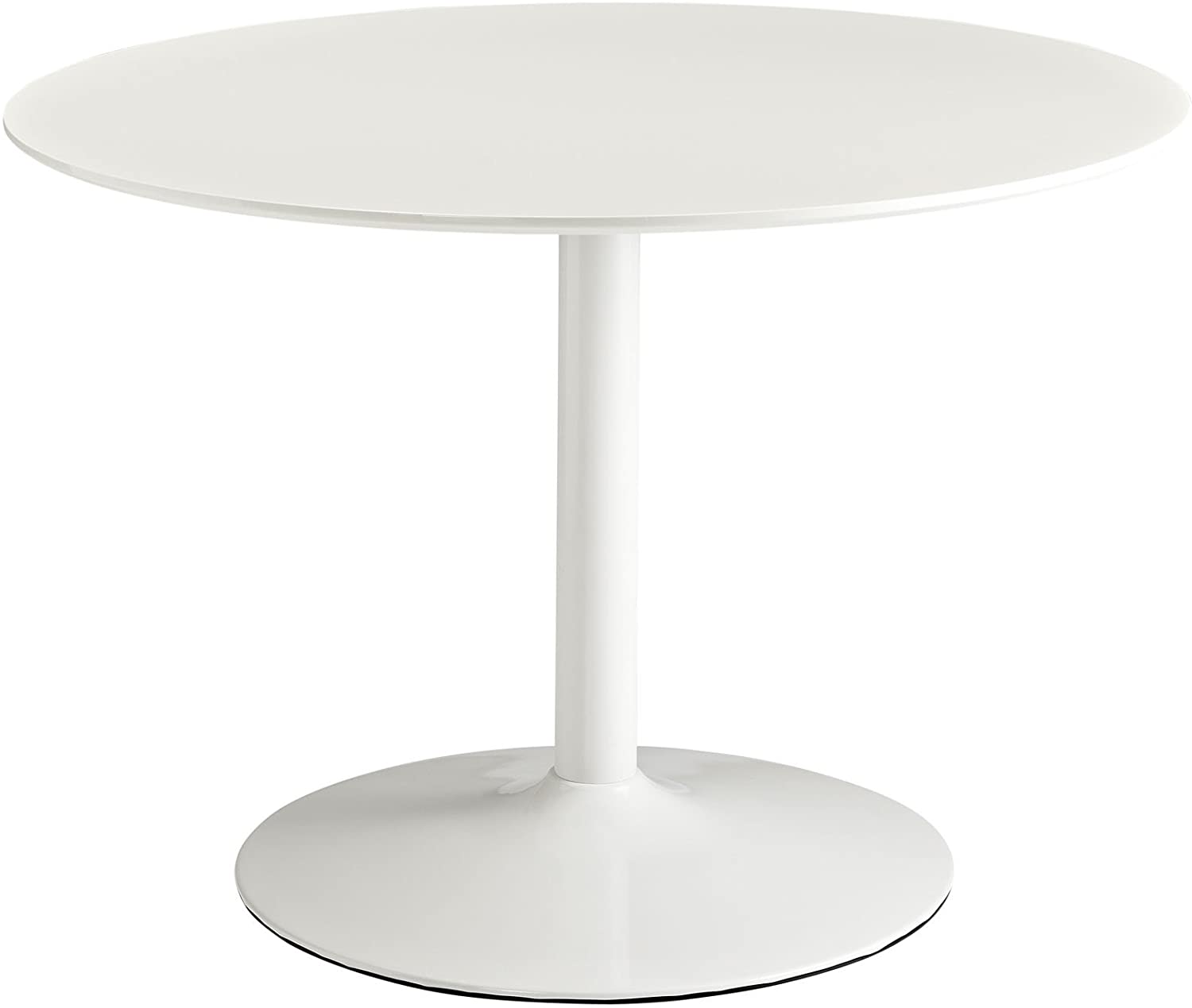 B007QUMA78 Modway Rostrum Modern 44" Round Top Pedestal Kitchen and Dining Room Table in White