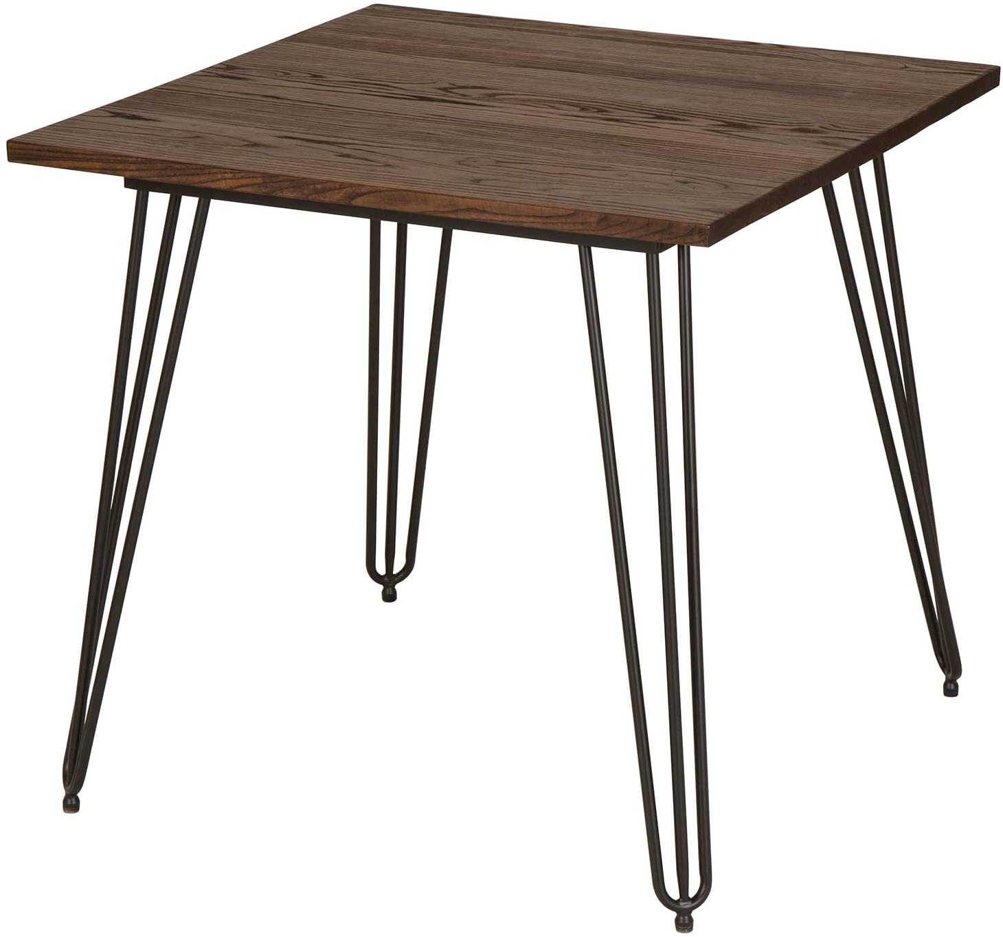 B089GKMKWY Glitzhome Industrial Style Dining Table Mid Century Square Kitchen Table w/Wood Tabletop Metal Frame 31.5 Inch Leisure Table for Home Office Dining Room