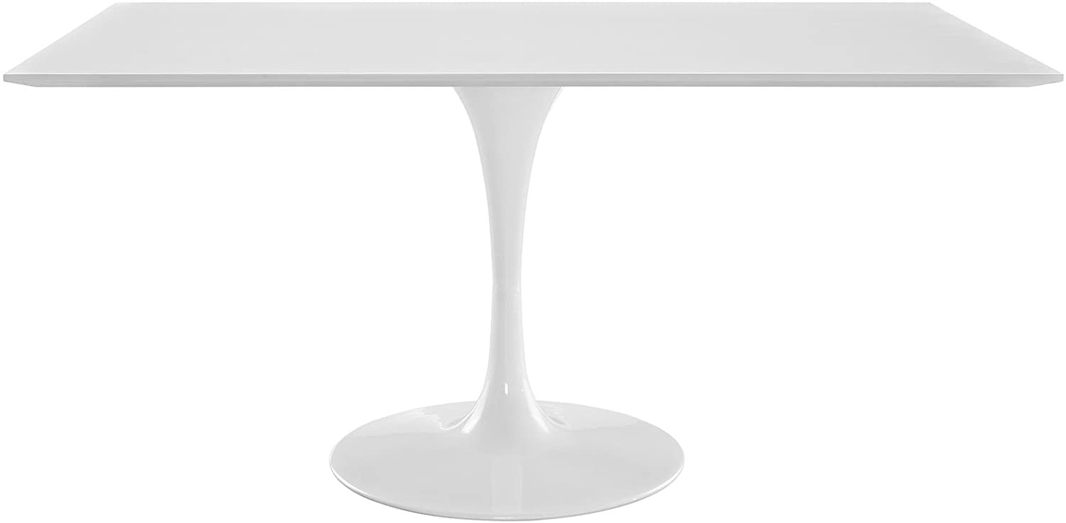 B0148JX3XO Modway Lippa 60" Mid-Century Modern Dining Table with Rectangle Top and Pedestal Base in White