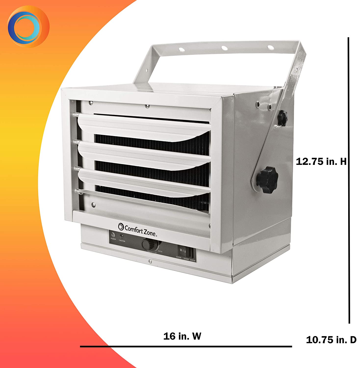 B009F1SWH8 Comfort Zone CZ220 5,000W, Fan-Forced Ceiling Mount Heater with Dual Knob Controls