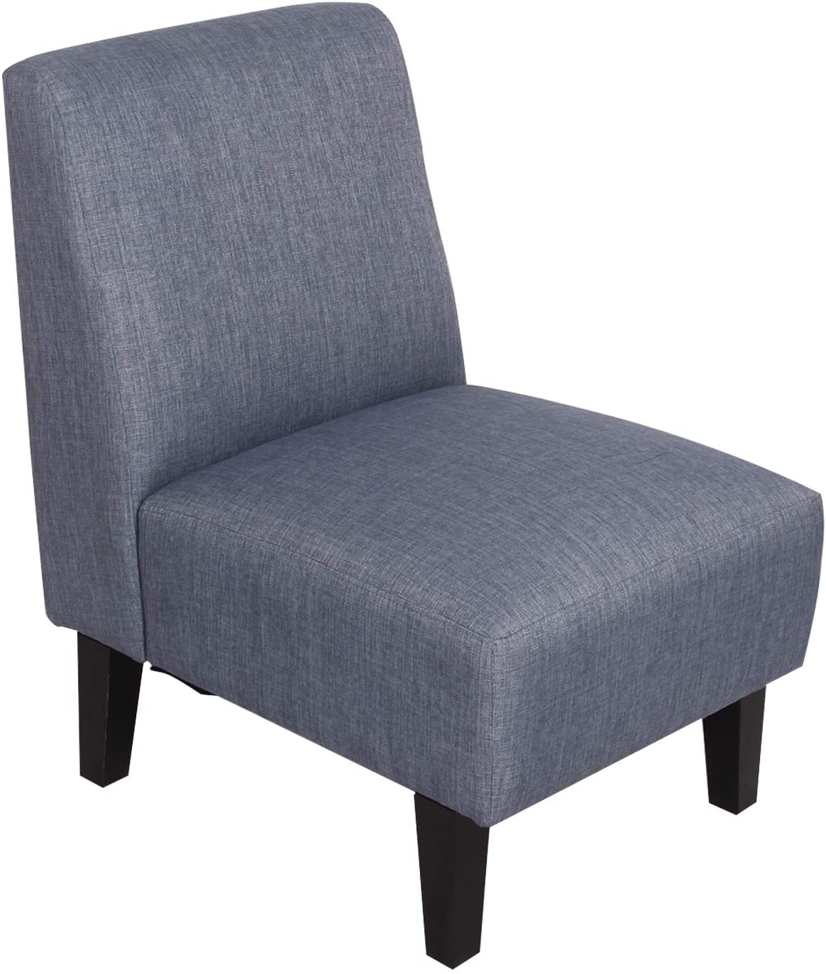 B08SC88SS9 sogesfurniture Laguna Accent Chair with Solid Wood Legs, Armless Fabric Accent Chair, Kitchen Dining Chair Living Room Corner Chair, Blue BHUS-WH-5088