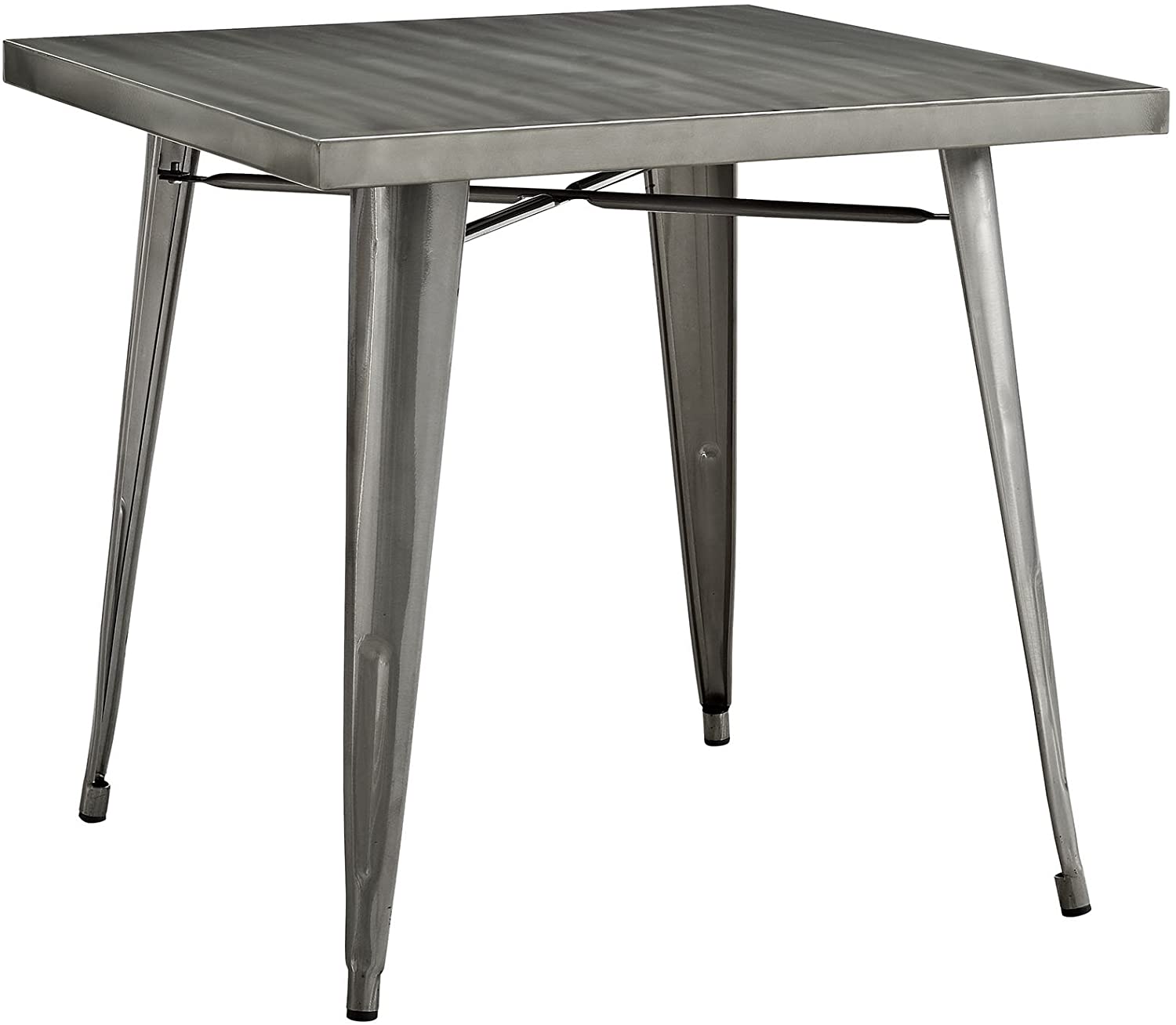B01CDWF4BW Modway Alacrity 32" Rustic Modern Farmhouse Stainless Steel Metal Square Dining Table in Gunmetal