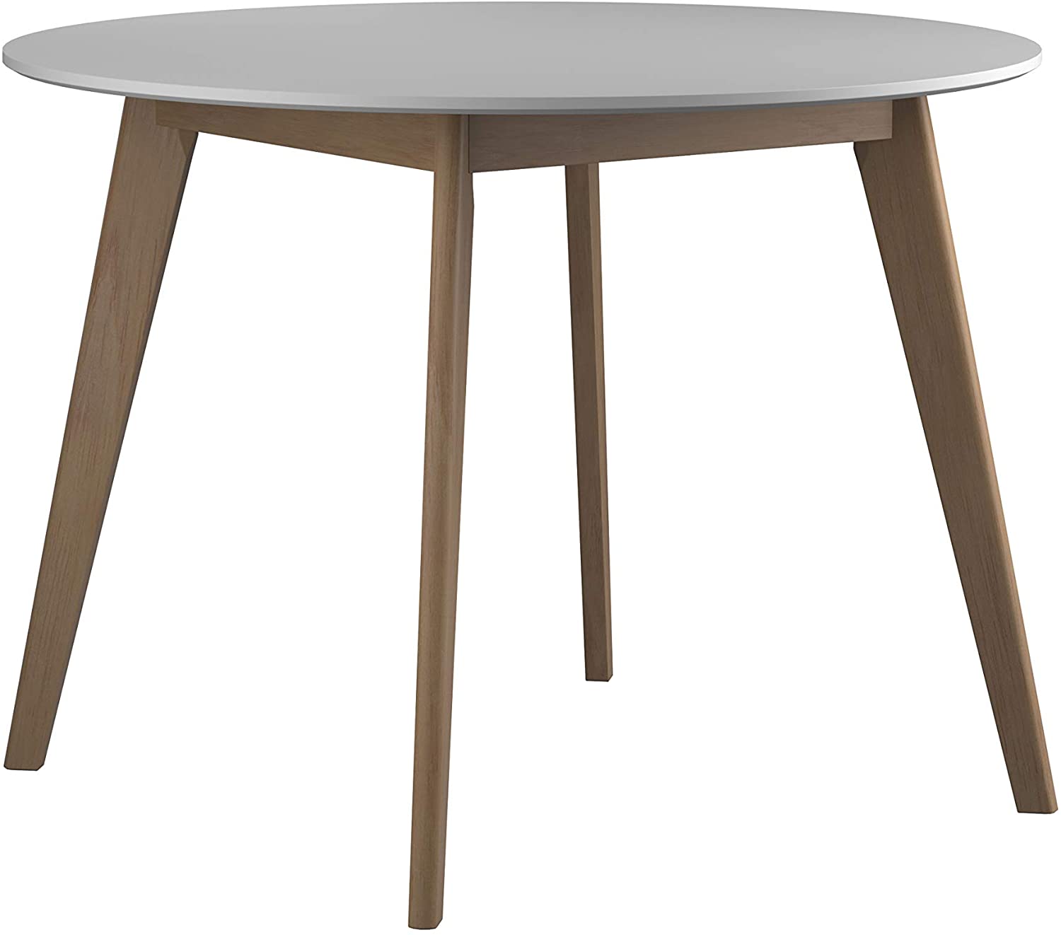 B08FT4J4D9 Coaster Home Furnishings Breckenridge Round Matte White and Natural Oak Dining Table
